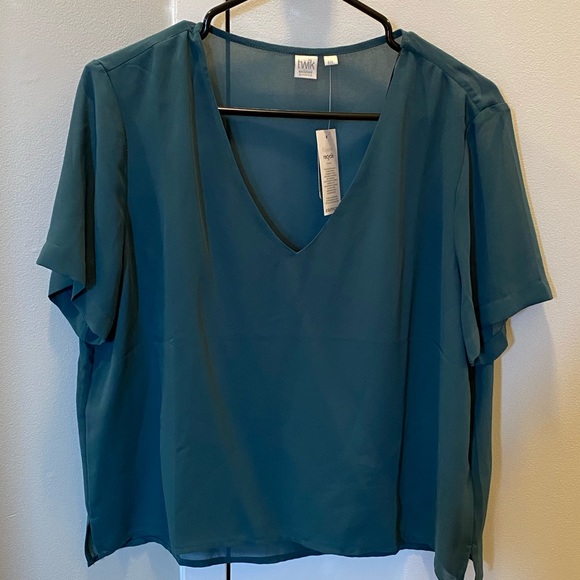Twik Turquoise Cropped Blouse - Picture 1 of 3